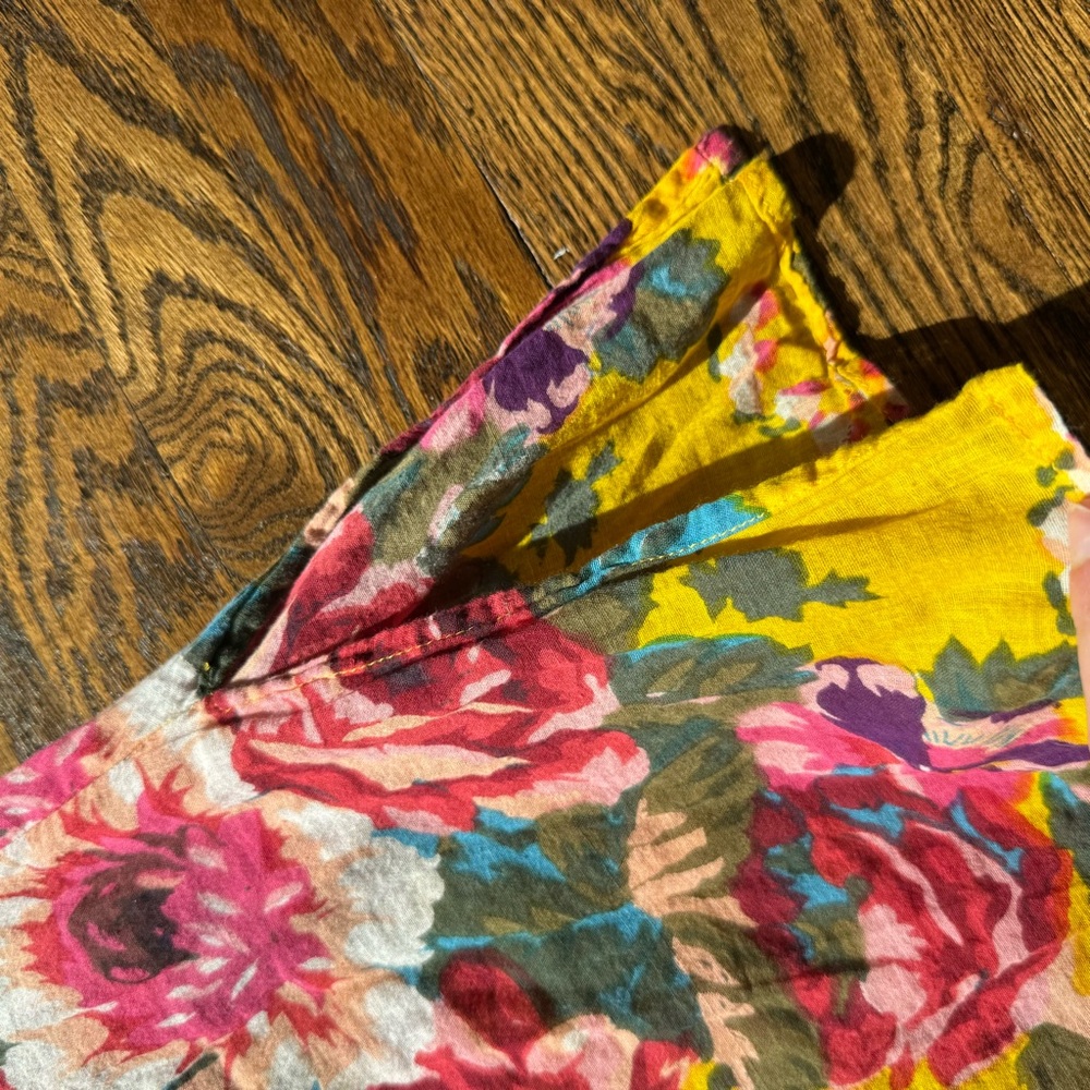 Simi 100% Cotton Floral Print Embroidered Detail Dress Cover Up S - Picture 8 of 10